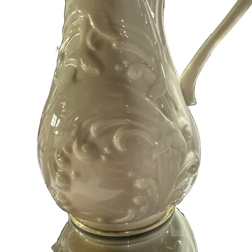 VTG 1994 Lenox The Waveswept Pitcher With Dolphins In Ocean Ivory Gold Trim USA